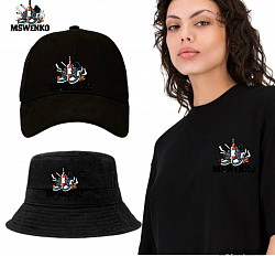 You can get it all from us. We have caps (all types). We have bucket hats. We have t-shirts (round and golf T)
